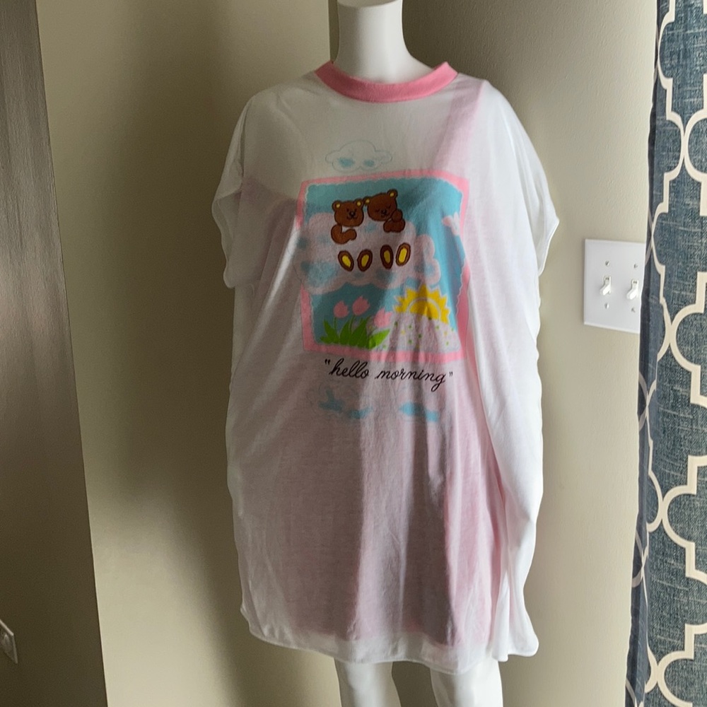 Vintage 80s Sleep Shirt  - thin/ sheer